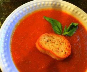Roasted tom basil soup