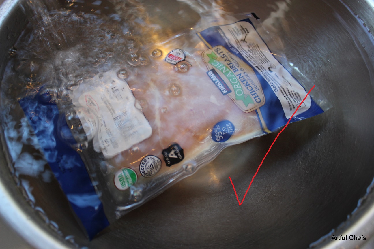 Defrost food safely in cold water 