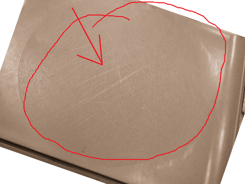 This board has lots of deep scratches, it is a playground for germs and bacteria.